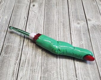 Ergonomic Crochet Hook, Zombie Crochet Hook, Pin Up Zombie, Zombie Finger, Custom Crochet Hook, Nerdy Crochet Hook, Creepy Crochet