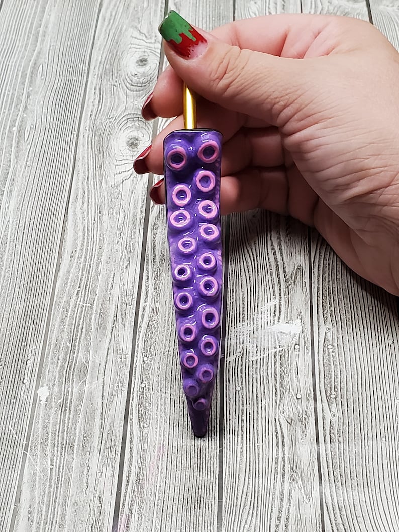 Ergonomic Crochet Hook, Ursula Crochet Hook, Nerdy Crochet Hook, Disney Inspired Crochet Hook, Little Mermaid image 4