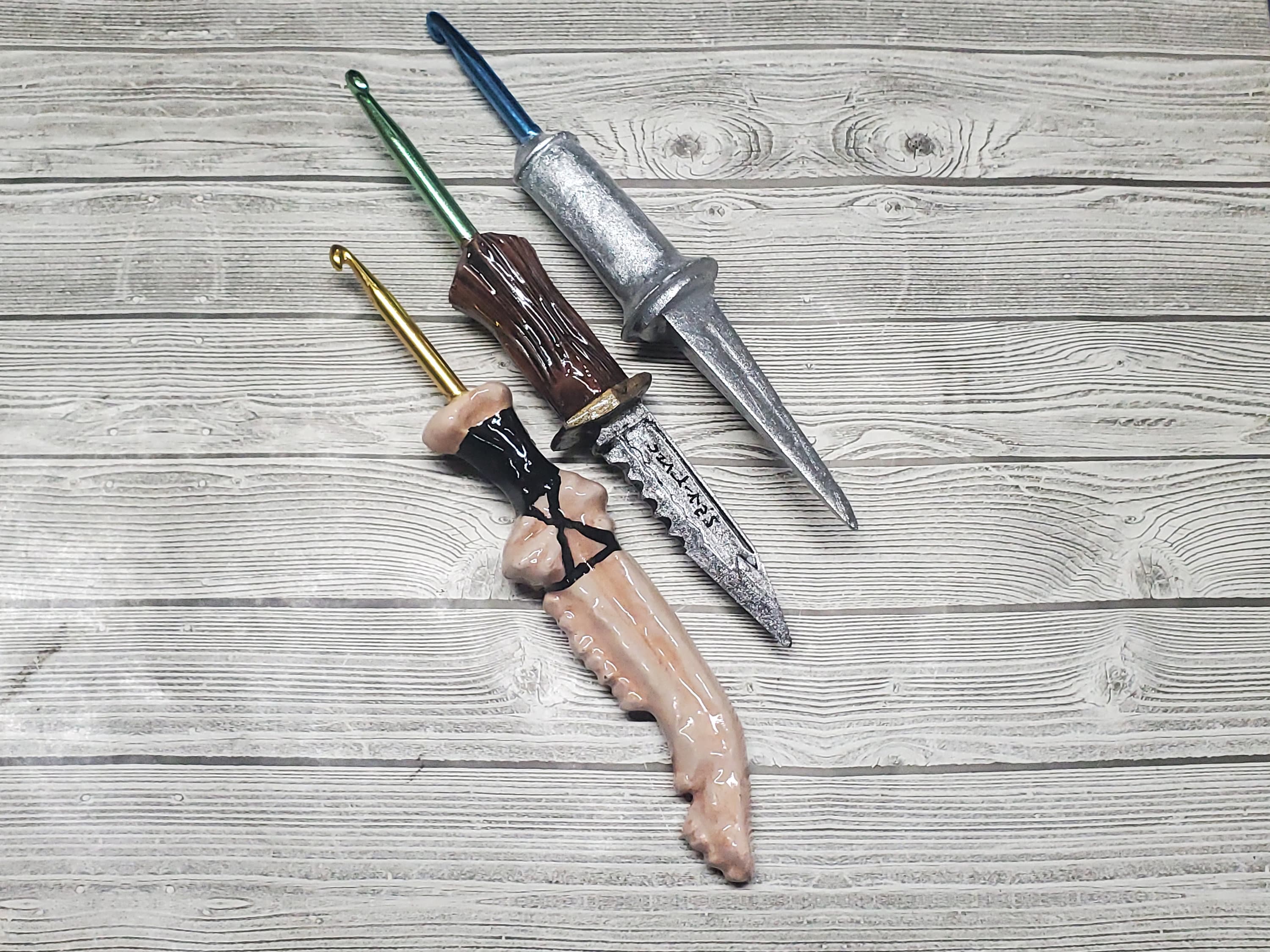 Supernatural Blade Crochet Hooks, Resin Handle, Handmade - Etsy