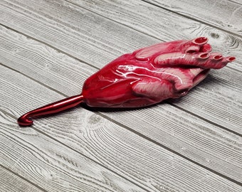 Ergonomic Crochet Hook, Anatomical Heart Crochet Hook, Nerdy Crochet Hook, Crochet Hook, Heart Crochet Hook, Human Heart, Resin Heart