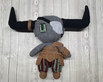 Iron Bull Crochet Pattern, Dragon Age Crochet, Crochet Pattern, Learn To Crochet, Qunari, Inquisition, Amigurumi Pattern, Pattern ONLY