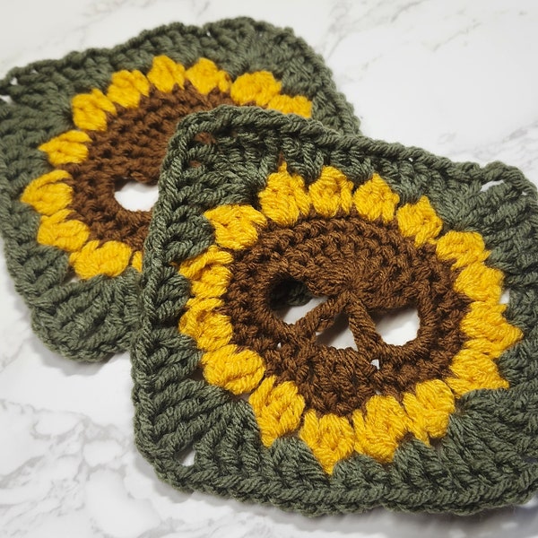 Skull Flower Granny Square Crochet Pattern (PDF Pattern)