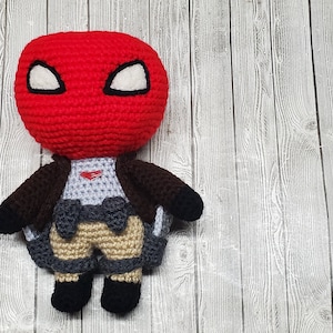 Red Hood haakpatroon, Red Hood Amigurumi patroon, Red Hood Plushie, Red Hood DIY, alleen patroon, leren haken, Jason Todd