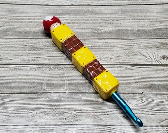 Ergonomic Crochet Hook, Super Mario Inspired, Video Game Crochet Hook, Mario, Luigi, Mushroom, Nerdy Crochet Hook,