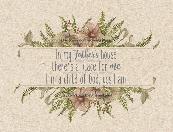 Scripture Art Printable Christian Art In My Father S Etsy