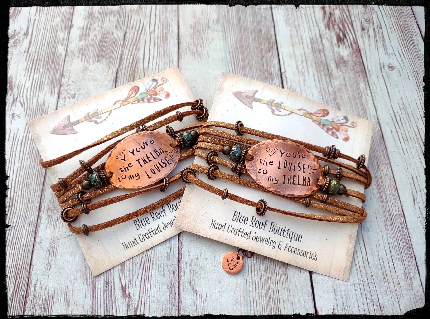 Thelma & Louise Wrap Bracelet SET Movie Quote Hand Stamped 