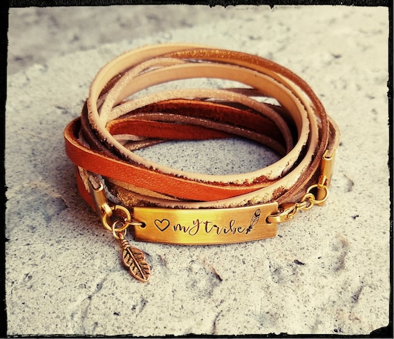 My Tribe • Deerskin Gold Shimmer Leather Wrap Bracelet Hand