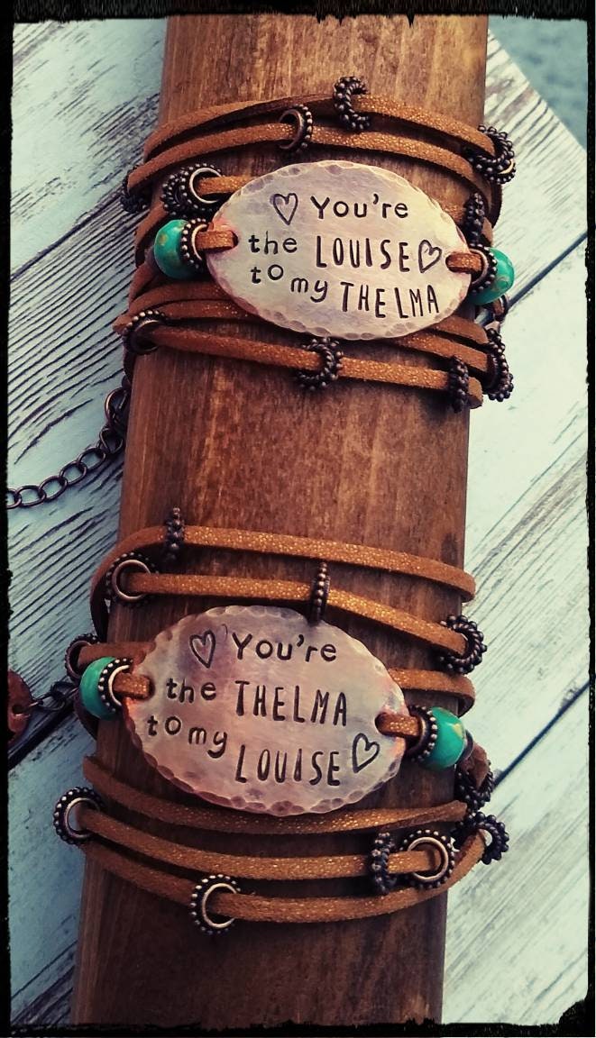 Thelma & Louise Wrap Bracelet SET Movie Quote Hand Stamped | Etsy
