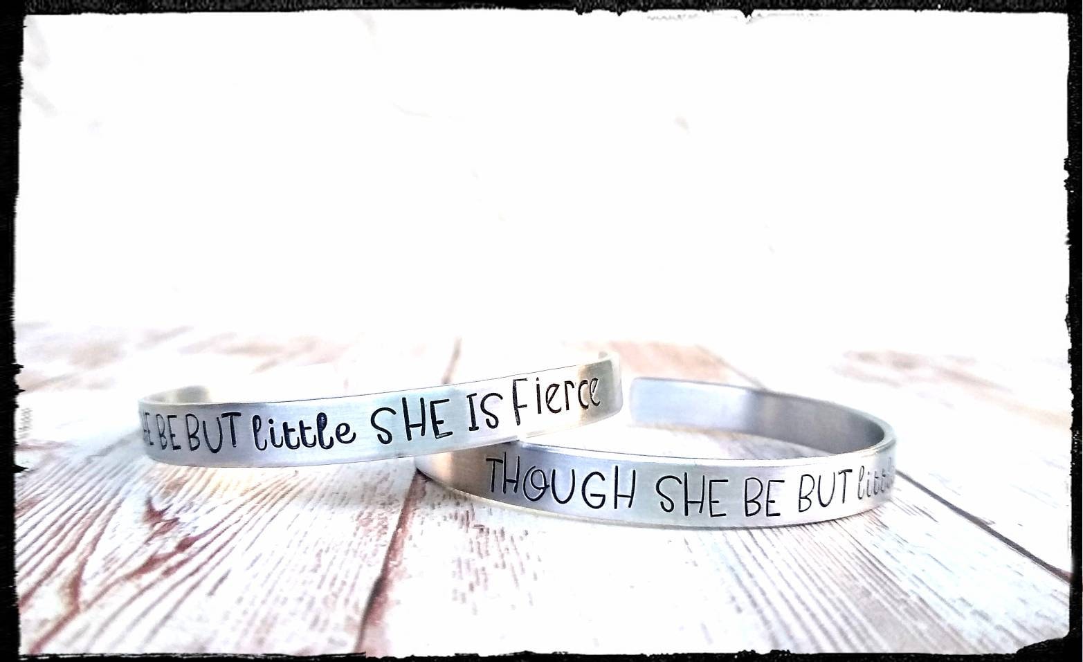 Though she be but little, she is FIERCE * Toddler/Youth/Child Bracelet Hand Stamped Aluminum Child Quote Cuff//Baby Bracelet//Child