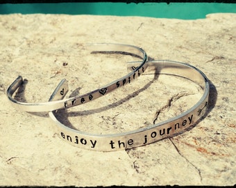 Custom Aluminum Cuff Bracelet: Personalized Name, Phrase, Symbol