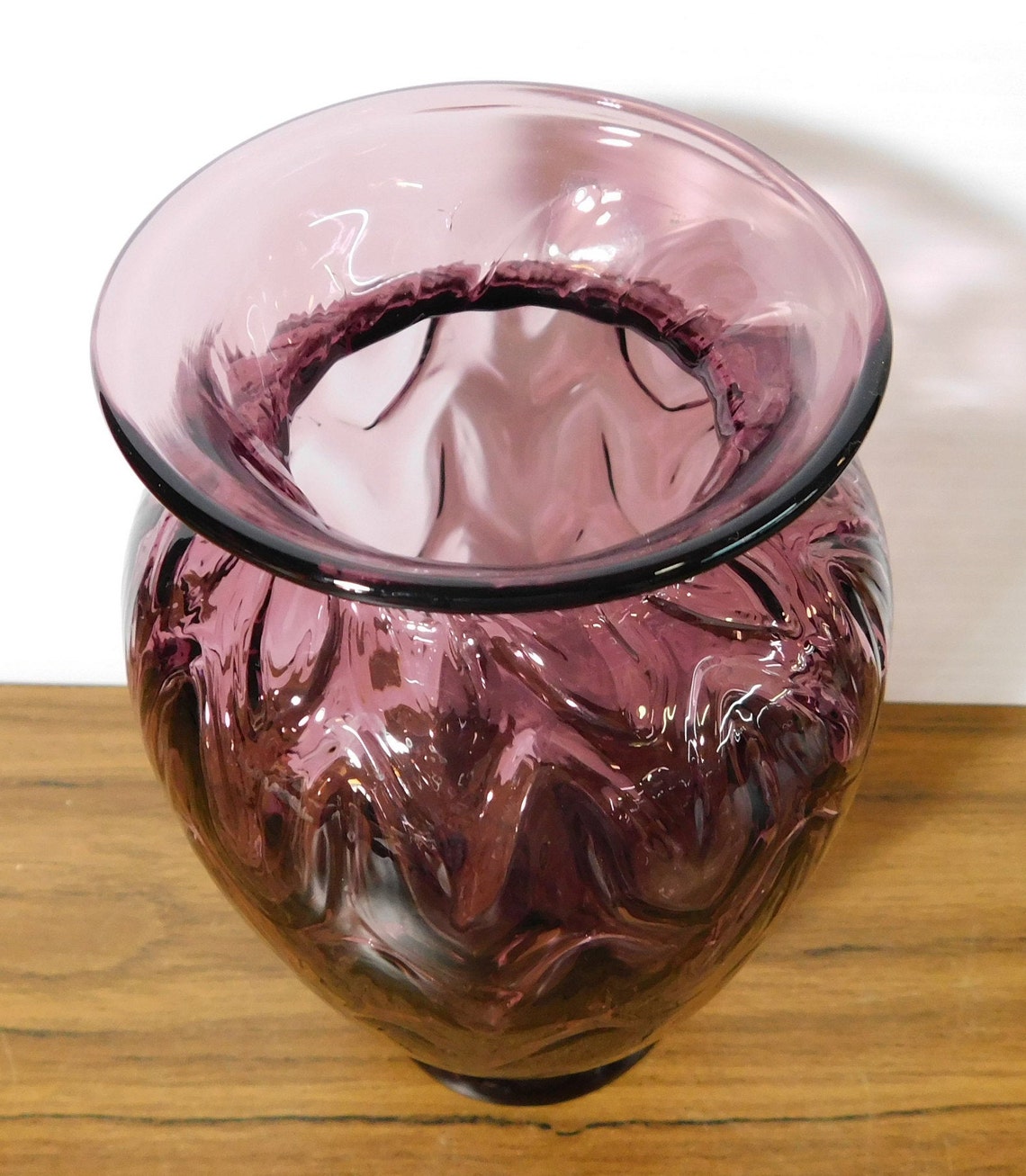 Fenton purple vase double stamped on bottom Etsy