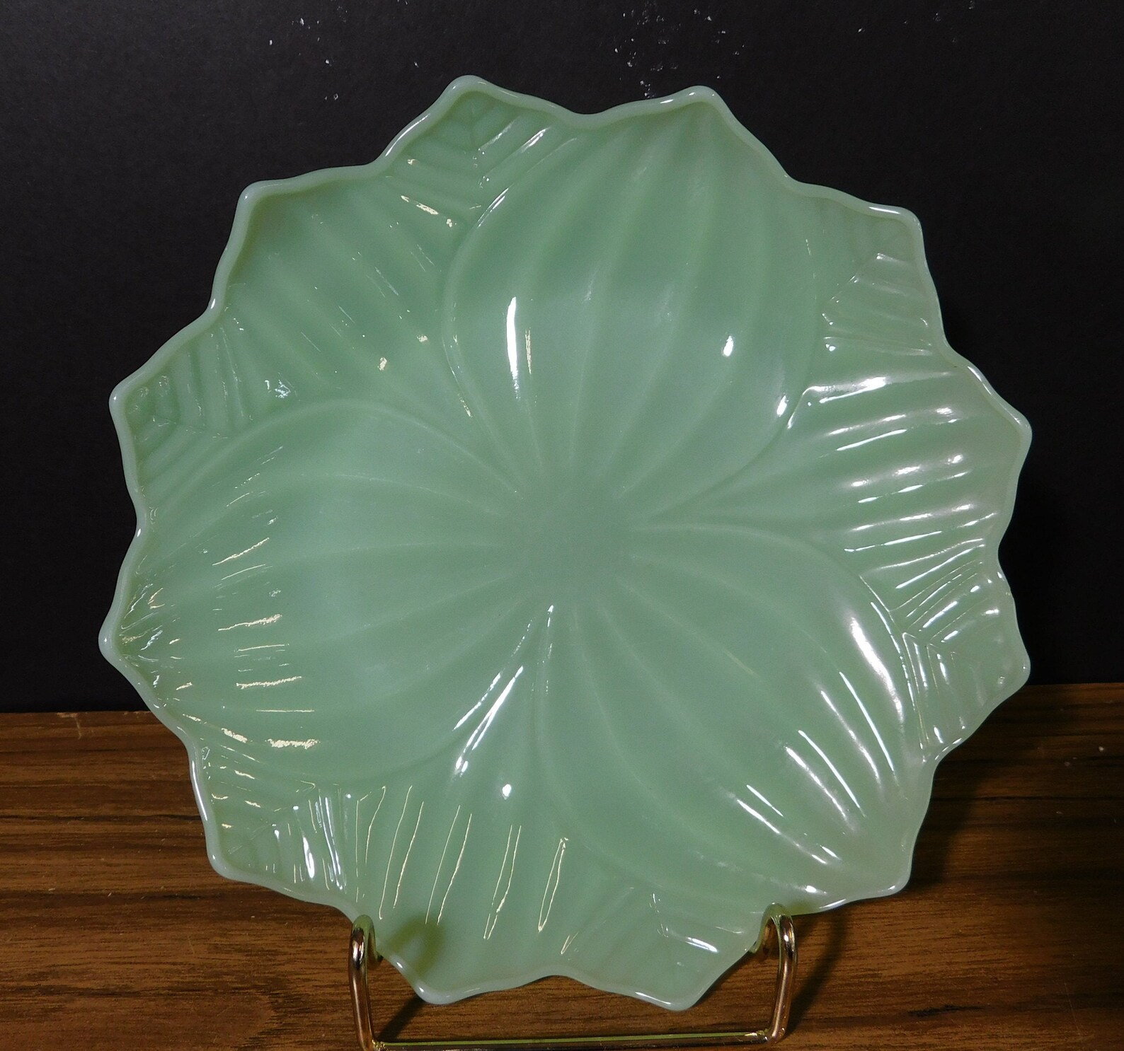 Fire King Jadeite Lotus Plate Etsy