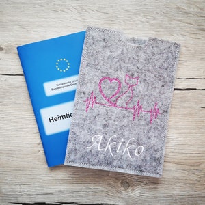 Heimtierausweis - Impfpass - Wunschname - personalisiert - Katze - pink