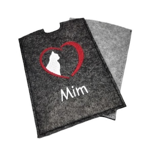 Heimtierausweis - Impfpass - Wunschname - personalisiert - Katze - Herz - Kopf