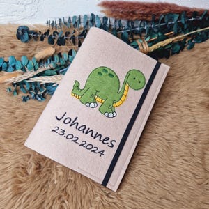 U-Hefthülle - Filzhülle - Untersuchungsheft - Dino - personalisierbar