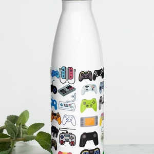 Game Controller Stainless Steel Water Bottle, Video Game Gift, Insulated Flask, Gift for Him, Gamer Birthday Party, Gamer Gift, Video game image 8