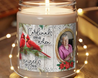 Cardinal Candle Personalize Photo Memorial Remembrance Gift for Loss of Loved One Always with You In Memory of a Loved One Bereavement Gift