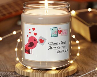 Valentines Worlds Best Mail Carrier Candle Gifts for Him or Her Postal Scented Candle Odor Eliminator Deodorizer Home Decor Post Office Mail