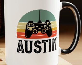 Personalized Retro Video Game Controller Mug: Gamer Gift