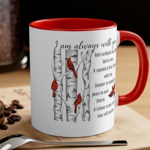 Cardinal Mug Gift for Loss of Loved One Memorial Remembrance Always with You In Memory of a Loved One Bereavement I Am Always There for You imagem 3