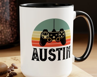 Personalized Retro Video Game Mug Game Controller Coffee Mug Video Game Mugs Gift for Him Gaming Gifts Birthday Gamer Custom Name