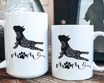 Frenchie Mom Coffee Mug French Bulldog Mom Gift for Dog Lover Ceramic 11 oz Bulldog Yoga Mug Gifts for Her Frenchie Mom Graphic Art