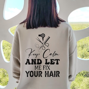 カスタムヘアスタイリストスウェットシャツ パーカー クルーネック フード付き 女性用 美容 プラスサイズ パーカーシャツ 美容師 ヘアスタイリスト 彼女へのギフト