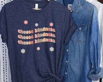 Choose Kindness Shirts Summer Teacher Tees Positivity Motivational T-shirt Tops Women's Clothing Inspirational Positive Thinking Cute Tee