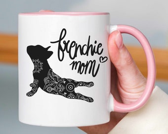 Frenchie Mom Coffee Mug French Bulldog Mom Gift for Dog Lover Ceramic 11 oz Bulldog Sketch Mug Gifts for Her Frenchie Mom Graphic Art