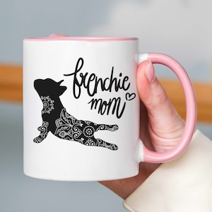Frenchie Mom Coffee Mug French Bulldog Mom Gift for Dog Lover Ceramic 11 oz Bulldog Sketch Mug Gifts for Her Frenchie Mom Graphic Art image 1