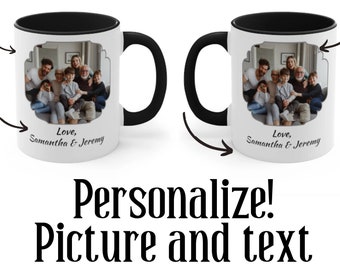 Personalized Coffee Mug with Picture Custom Photo Mug Add Photo Customizable Personalized Gifts Name Family Pictures Gift Ideas Custom Text