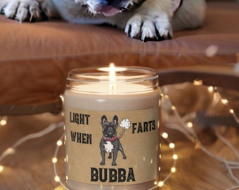 Black French Bulldog Candle Personalized Gift Light When Name Farts Funny Gift for Dog Lover Frenchie Mom Dog Deodorant Dog Odor Eliminator