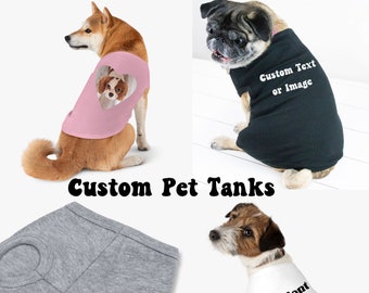 Custom Pet Shirt for Dog S-3XL Personalized Pet Clothes Dog Tanks Dog Shirts Custom Picture Phrase Blank Dog Clothing Tee Personalize Gift