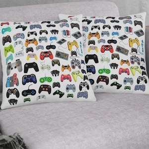 Video Game Controller Pillow: Gamer Room Decor, Gift for Him