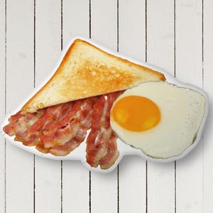 Eggs Toast and Bacon Shaped Pillow Fun Breakfast Food Decor Unique Gift Cozy and Whimsical Kitchen Decor for Food Lovers Foodie Fun Throws