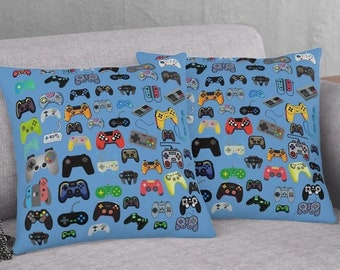 Video Game Pillow Boys Game Room Gamer Gift Gaming Gifts for Him Man Cave Birthday for Him Husband Teen Son's Bedroom Throw Pillow or Cover