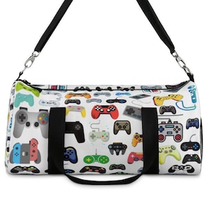 Video Game Duffle Bag Gift for Him Gym Bags Gamer Gift Gaming Game Controller Travel Sack Weekender Backpack Birthday School Supplies Duffel image 1