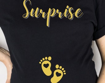 Surprise Baby Pregnancy Announcement T-shirt, Pregnancy Reveal Gifts, Pregnant T-shirt, Expecting Tee, Expecting Baby Shirt, Women's T-shirt