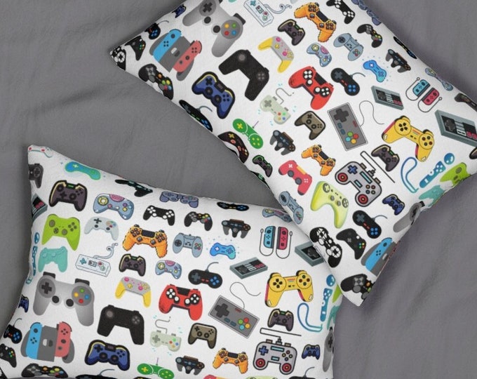 Video Game Pillow Game Room Decor Gaming Gift for Him Boys Gifts Bedding Birthday Gamer for Son Gift for Husband Game Controller Lumbar