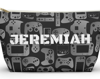 Custom Video Game Gift Accessory Pouch Pencil Cases School Supplies Gamer Gift for Him Game Controller Boys Birthday Travel Bag Personalize