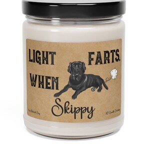 Labrador Candle Personalized Gift Light When Name Farts Black Lab Gifts Funny Gift for Dog Lover Dog Deodorant Odor Eliminator Labrador Gift image 5