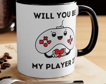 Will you be Player #2 Mugs for Husband Video Game Gaming Cute Boyfriend Girlfriend Gift Wife Coffee Mug Romantic Gamer Gift Mug Anniversary