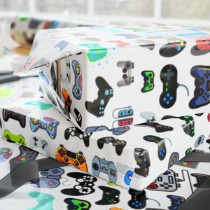 Wrapping Paper Video Game Gift Wrap Gaming Theme Birthday Christmas Paper Gift Wrap Paper Game Controller Print Home Decor Boys Gifts Gamer