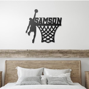 Personalized Basketball Metal Sign Gift for Him Wall Art Home image 1