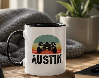 Personalized Retro Game Controller Mug: Gamer Gift