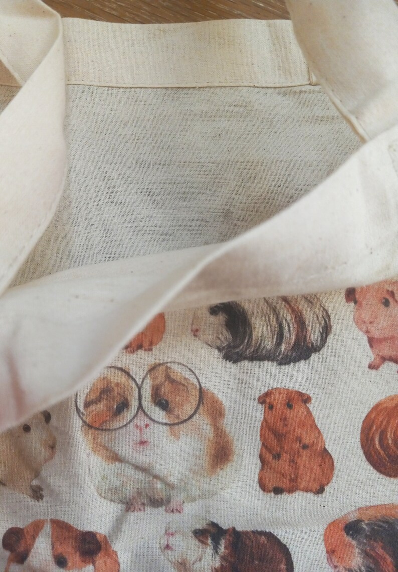 Guinea Pig Tote Canvas Tote Bag Guinea Pig Lover Gift for Her Pet Lover Gift Women's Tote Gift for Her Teacher Tote Cute Purse Shoulder Bag image 5