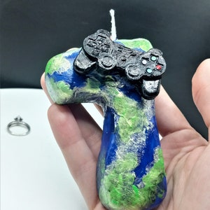 Video Game Birthday Candle Cake Topper Gamer Gift Gaming Home Decor 4 5 6 7 8 9 Year Boys Gifts Unique Gaming Party Game Controller Handmade Number7