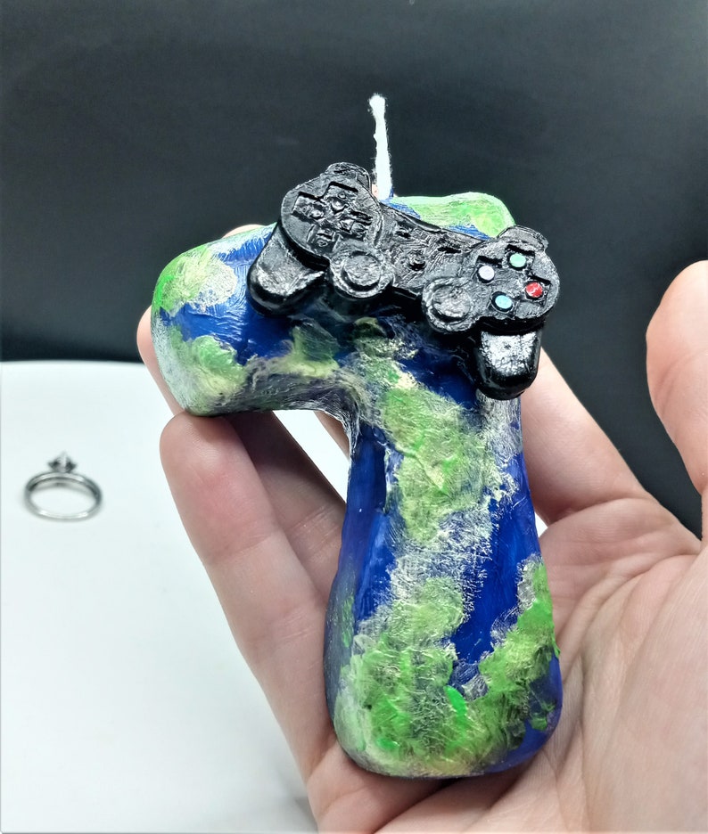 Video Game Birthday Candle Cake Topper Gamer Gift Gaming Home Decor 4 5 6 7 8 9 Year Boys Gifts Unique Gaming Party Game Controller Handmade Number7