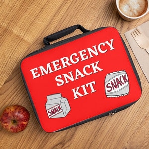 Emergency Snack Kit Lunch Bag Funny Insulated Lunch Bag Gift for Her Fathers Day Gift for Him Dad Birthday Mom Gift Christmas Reusable Lunch image 1