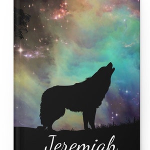 Personalized Wolf Hardcover Notebook Custom Wolf Journal Notebooks Lined Pages Gifts for Him Wolf Art Nature Outdoor Theme Gift to Husband image 5